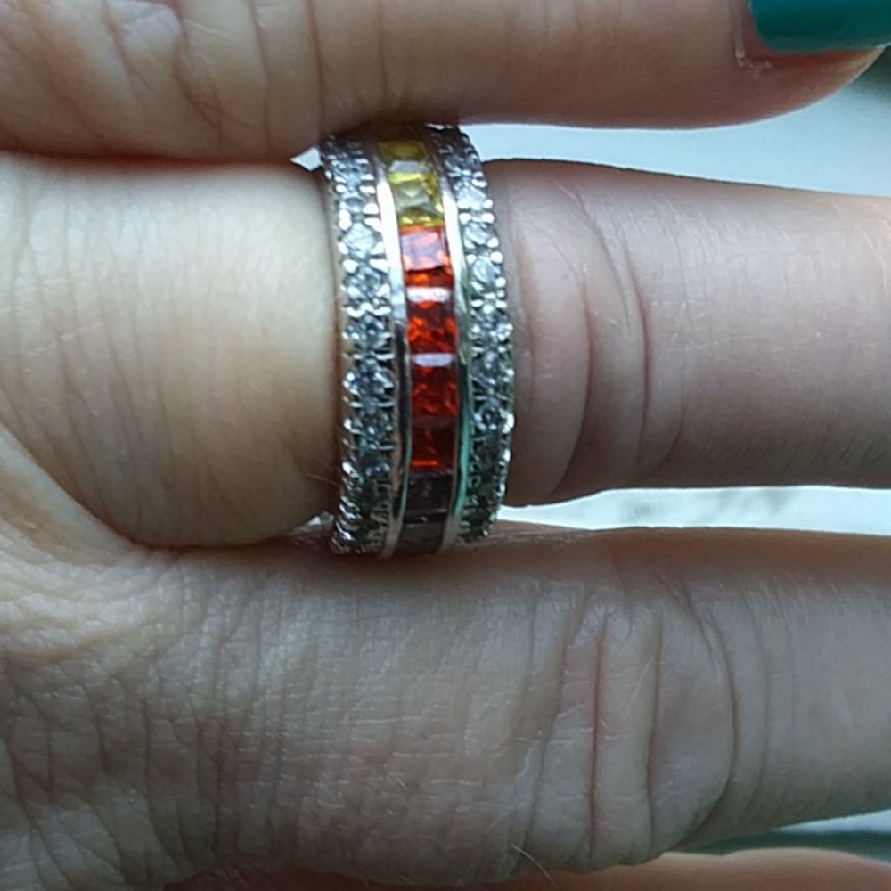 Rainbow Stone Ring, new